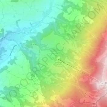 Montsoflo topographic map, elevation, terrain