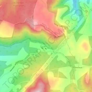 Toombullup topographic map, elevation, terrain