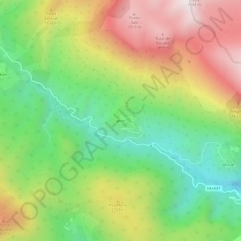 Nerín topographic map, elevation, terrain