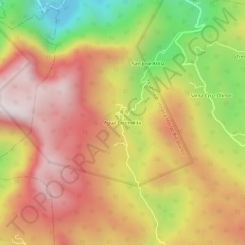 Agua Escondida topographic map, elevation, terrain