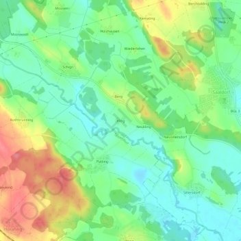 Kling topographic map, elevation, terrain