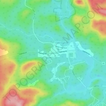 Madawaska topographic map, elevation, terrain
