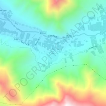 Coirón topographic map, elevation, terrain