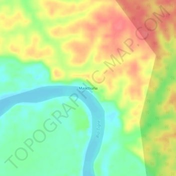 Manchuria topographic map, elevation, terrain
