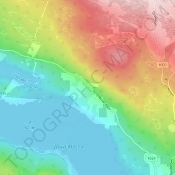 Mesnlia topographic map, elevation, terrain