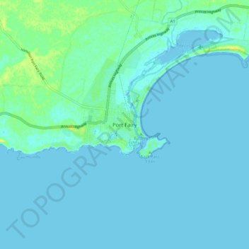 Port Fairy topographic map, elevation, terrain