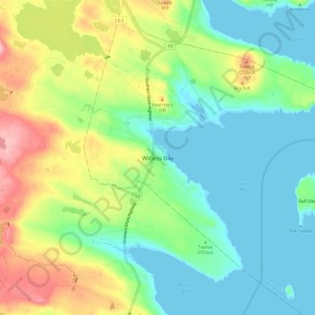 Witless Bay topographic map, elevation, terrain