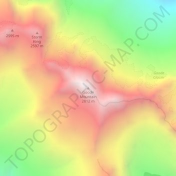 Goode Mountain topographic map, elevation, terrain