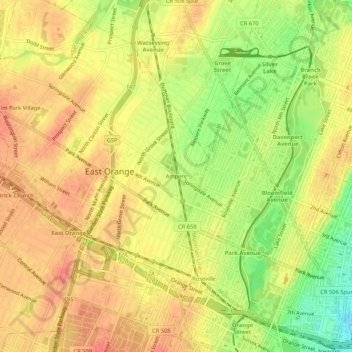 Ampere topographic map, elevation, terrain