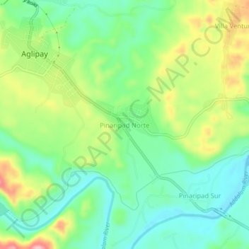 Pinaripad Norte topographic map, elevation, terrain