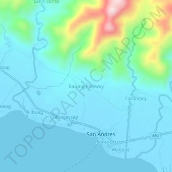 Batong Paloway topographic map, elevation, terrain