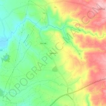 Ademas topographic map, elevation, terrain