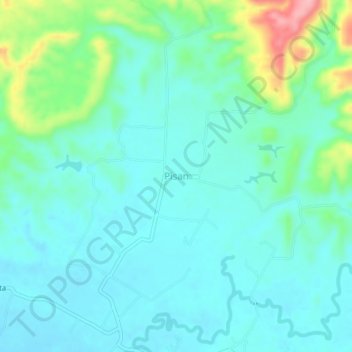 Pisan topographic map, elevation, terrain