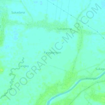 Pagedangan topographic map, elevation, terrain