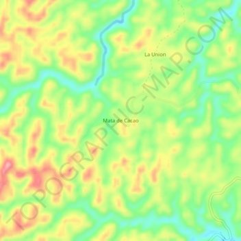 Mata de Cacao topographic map, elevation, terrain