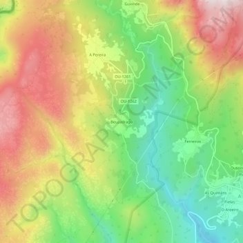 Bouzadrago topographic map, elevation, terrain