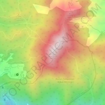 Gunung Berembun topographic map, elevation, terrain