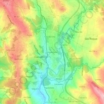 Faria de Baixo topographic map, elevation, terrain