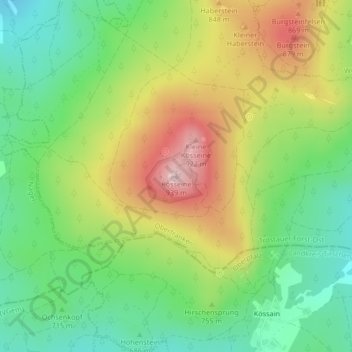 Kösseine topographic map, elevation, terrain