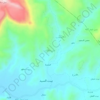 Bani Malik topographic map, elevation, terrain