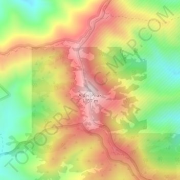 Alder Peak topographic map, elevation, terrain