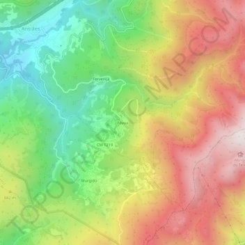 Póvoa topographic map, elevation, terrain