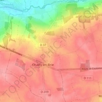 Chailloy topographic map, elevation, terrain