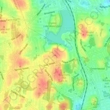 Greenwood Hill topographic map, elevation, terrain