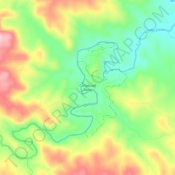 Cañada del Sauce topographic map, elevation, terrain