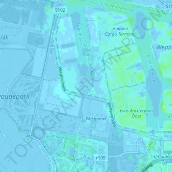Ruigoord topographic map, elevation, terrain