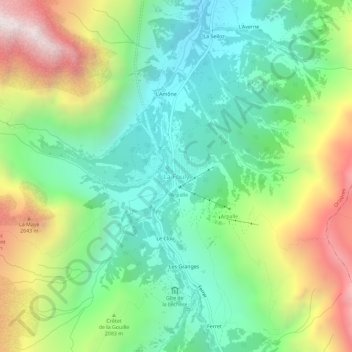 La Fouly topographic map, elevation, terrain
