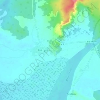 Bekopaka topographic map, elevation, terrain