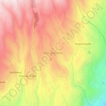Ambatillo Alto topographic map, elevation, terrain
