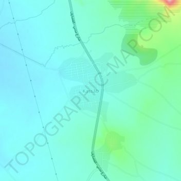 Kassab topographic map, elevation, terrain