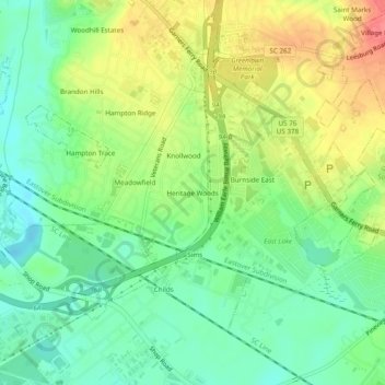 Heritage Woods topographic map, elevation, terrain