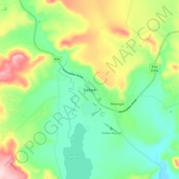 Indwe topographic map, elevation, terrain