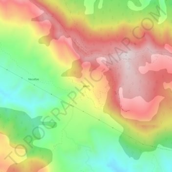 Merli topographic map, elevation, terrain