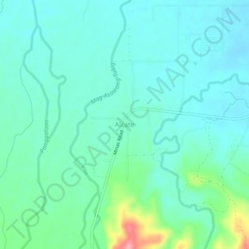Alcate topographic map, elevation, terrain