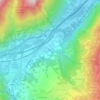 Gad topographic map, elevation, terrain