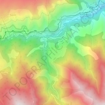 Prats-Balaguer topographic map, elevation, terrain