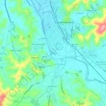 Profeti topographic map, elevation, terrain