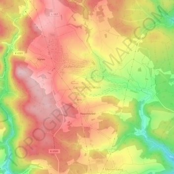 Geroldshofstetten topographic map, elevation, terrain