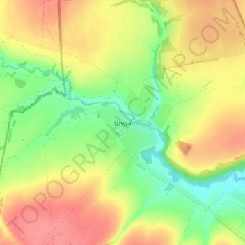 Шуда topographic map, elevation, terrain