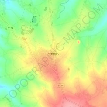 Mitundu topographic map, elevation, terrain