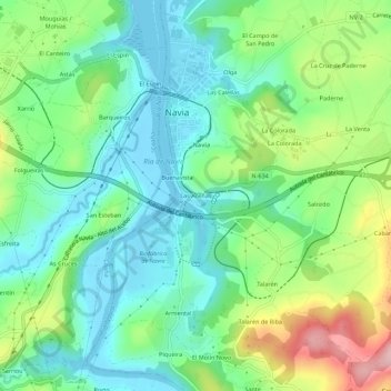 Las Aceñas topographic map, elevation, terrain