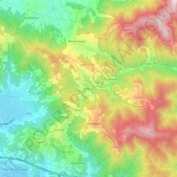 Panicale topographic map, elevation, terrain