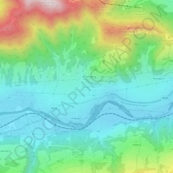 Assach topographic map, elevation, terrain
