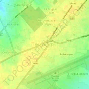 Melavatachavady topographic map, elevation, terrain