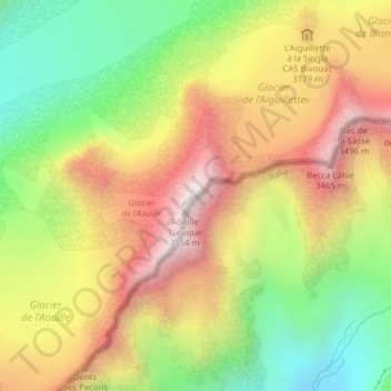 Aouille Tseuque topographic map, elevation, terrain