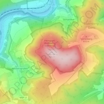 Sodenberg topographic map, elevation, terrain